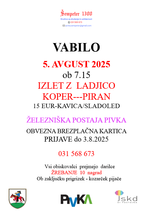 vabilo Pivčan ladjica